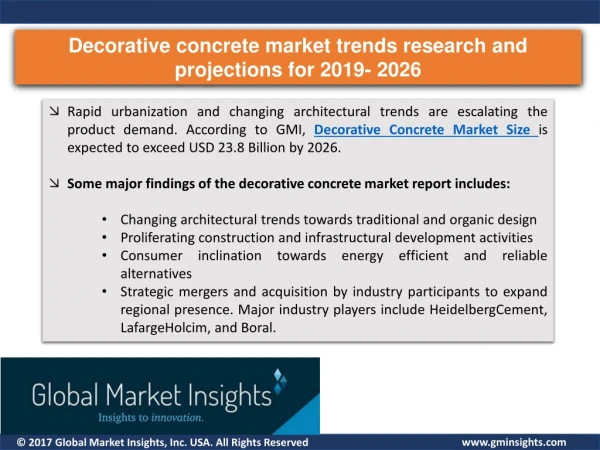 Decorative concrete market report 2019-2026