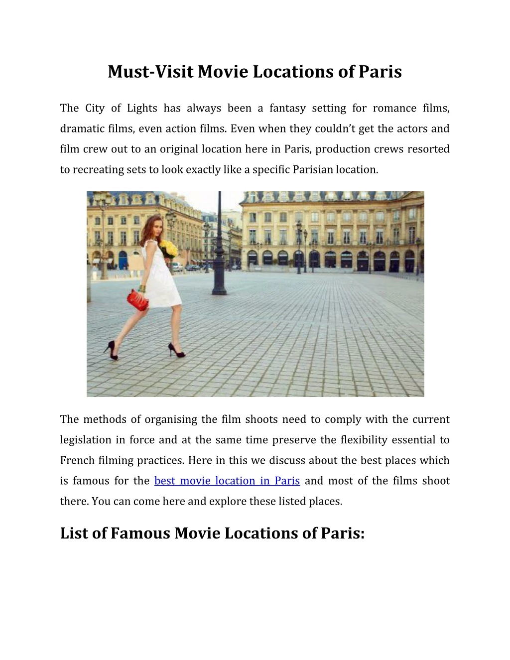 must visit movie locations of paris
