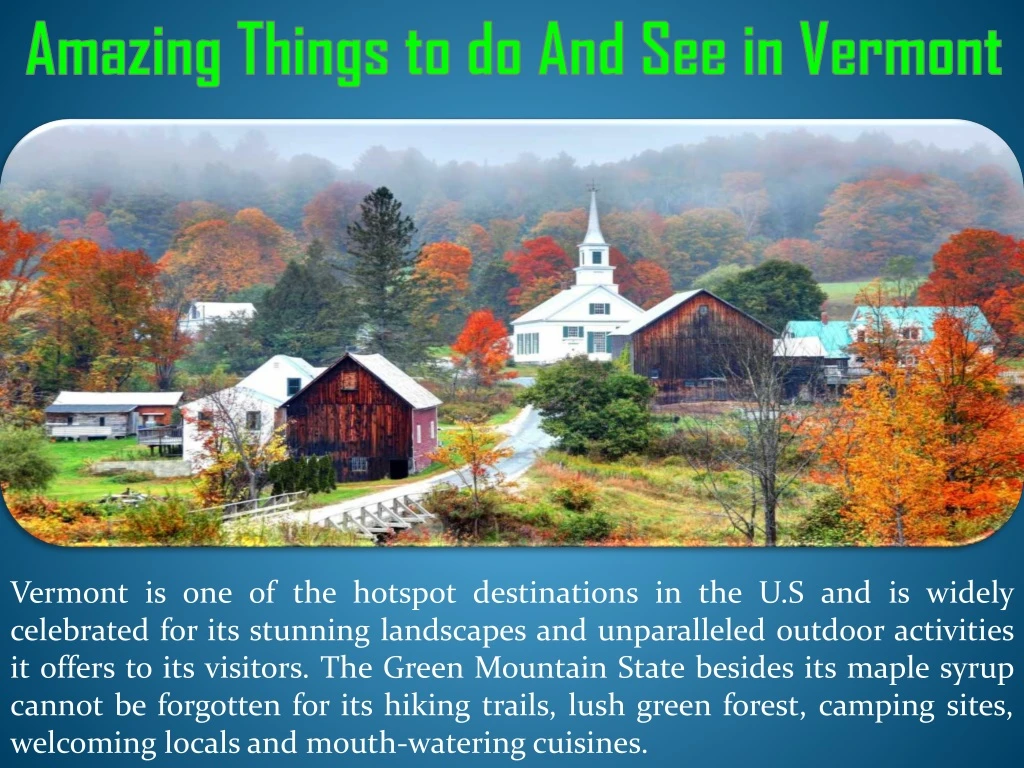 amazing things to do and see in vermont