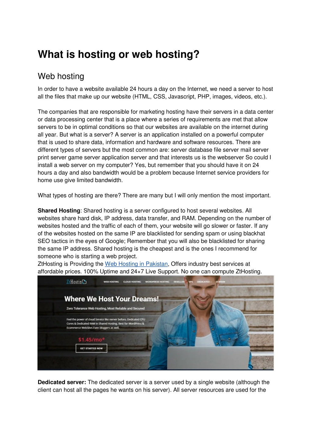 what is hosting or web hosting
