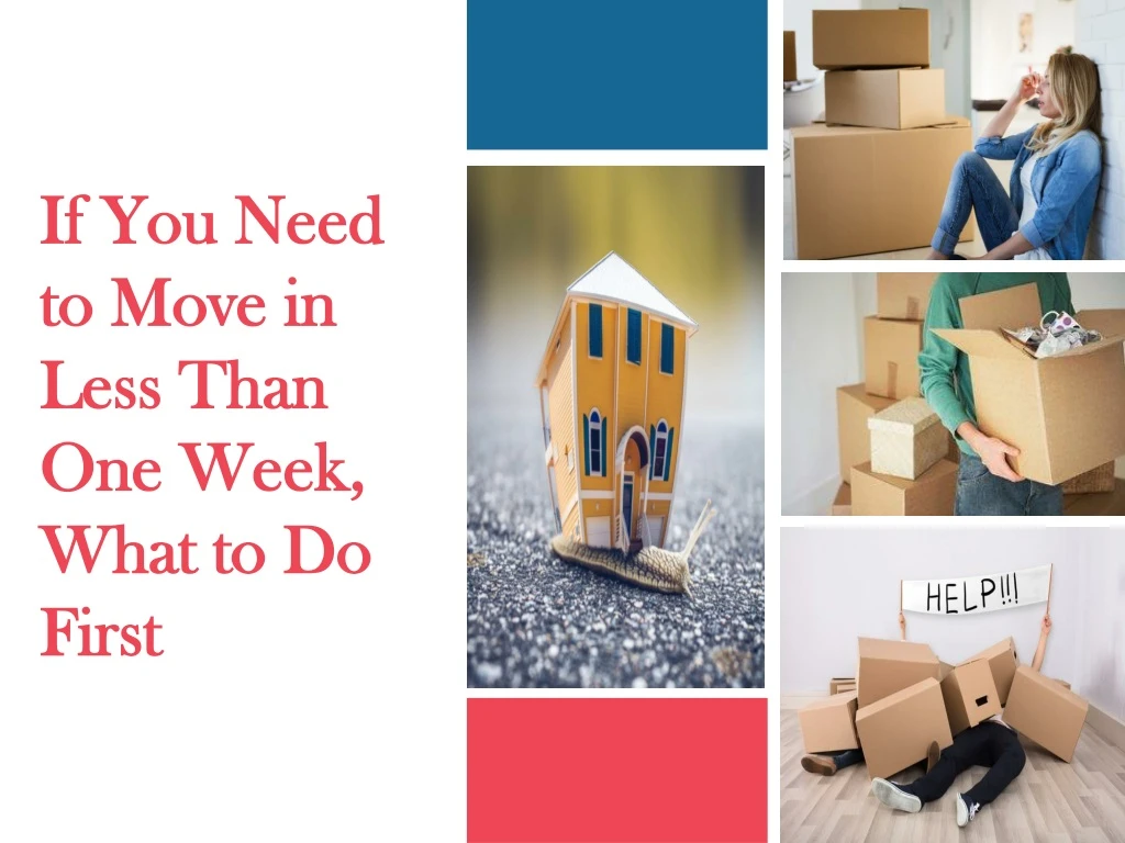 if you need to move in less than one week what to do first