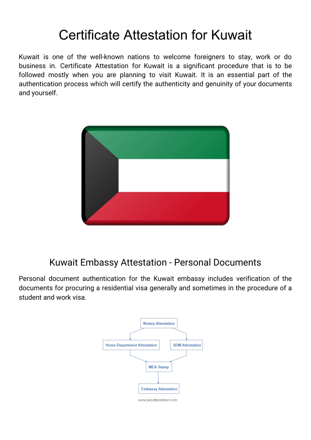 certificate attestation for kuwait