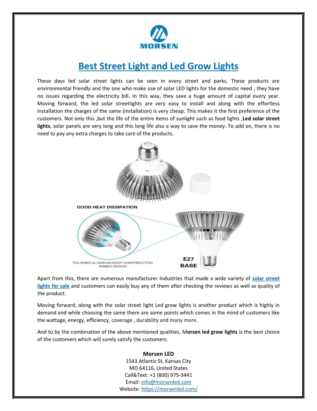 best street light and led grow lights