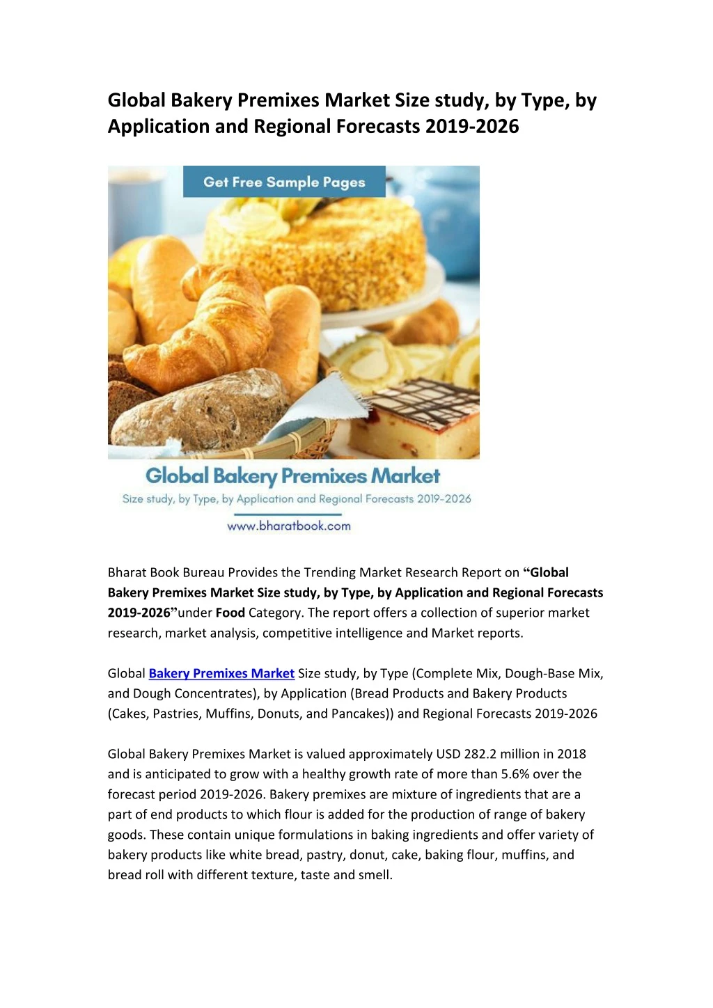 global bakery premixes market size study by type