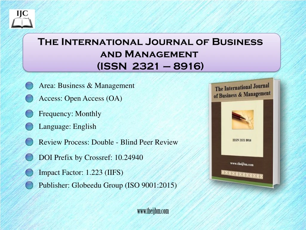 the international journal of business and management issn 2321 8916