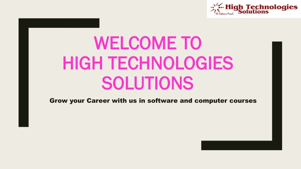 welcome to high technologies solutions