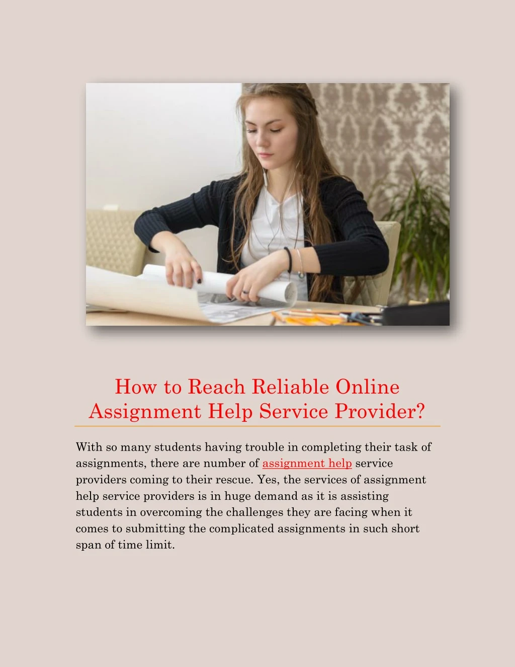 how to reach reliable online assignment help