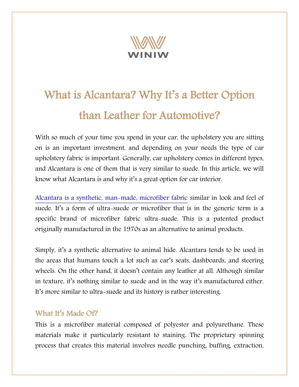 what is alcantara why it s a better option than