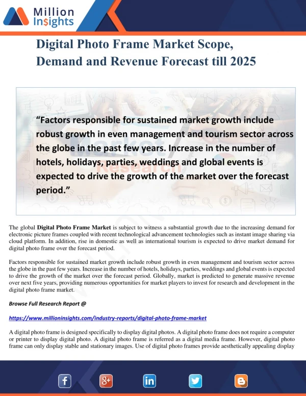 digital photo frame market scope demand
