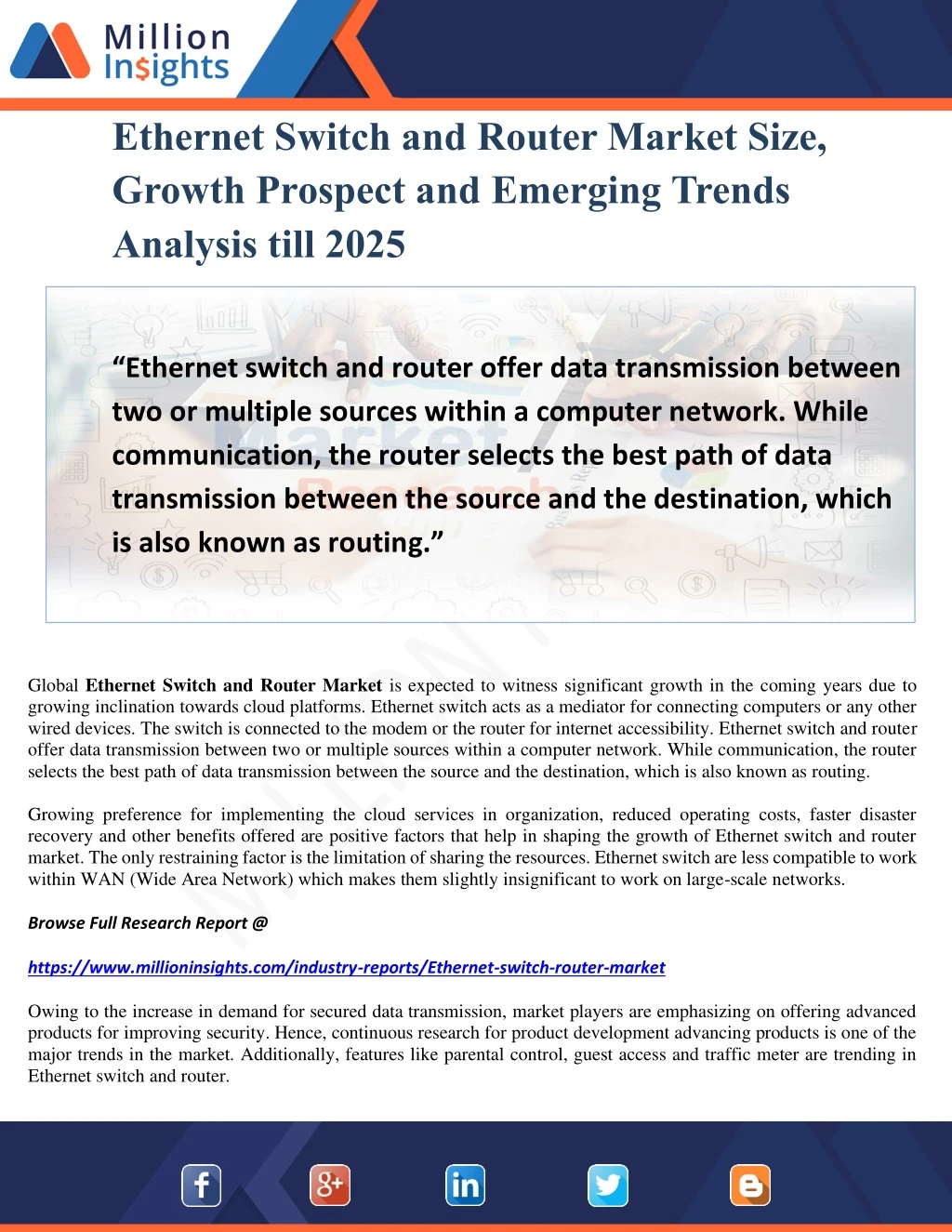 ethernet switch and router market size growth