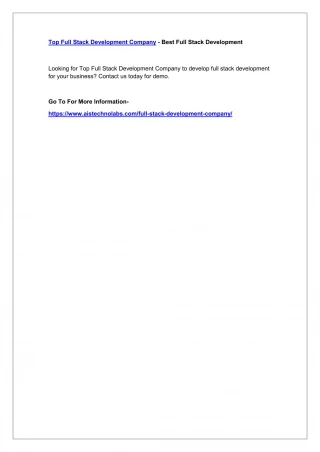 Top Full Stack Development Company - Best Full Stack Development - slide 1