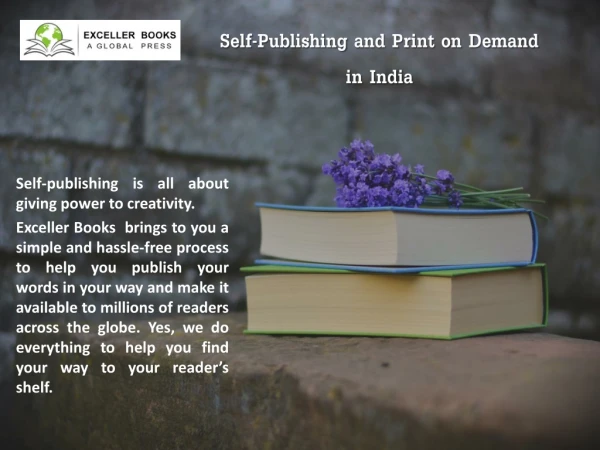 Self Publishing and Print on Demand in India