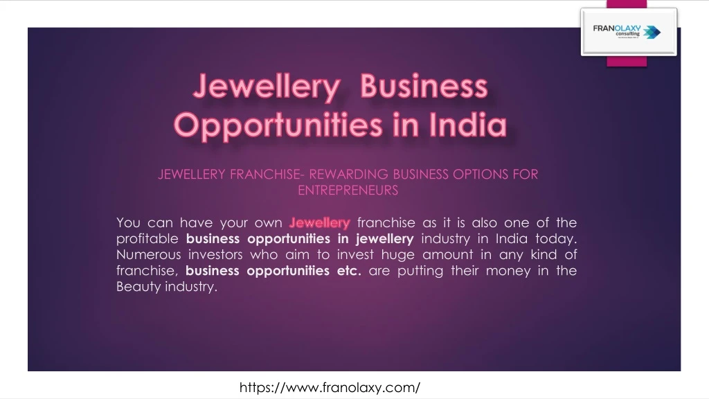 jewellery franchise rewarding business options