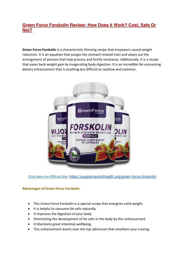 green force forskolin review how does it work