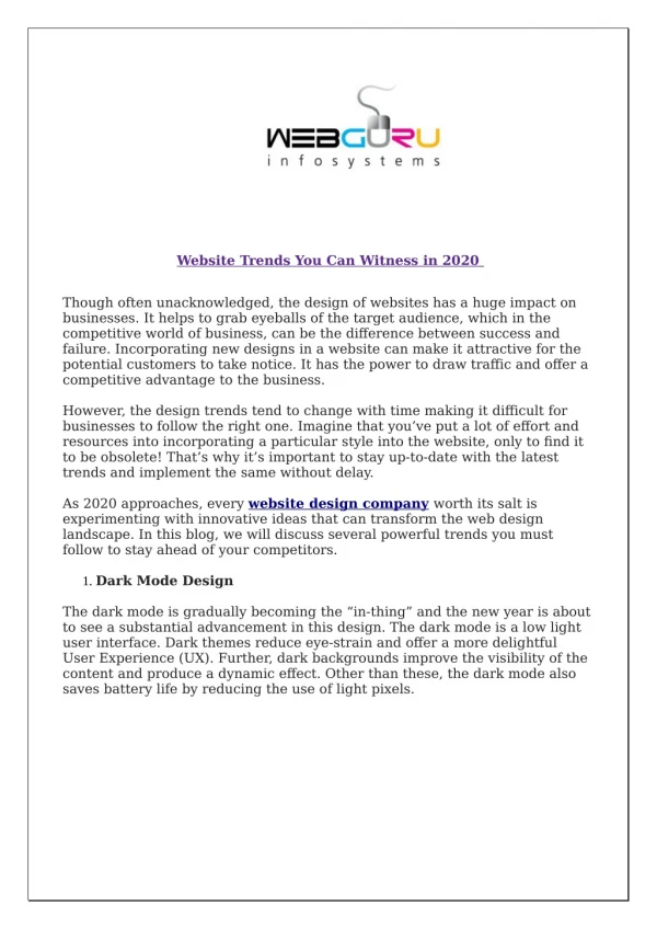 website trends you can witness in 2020