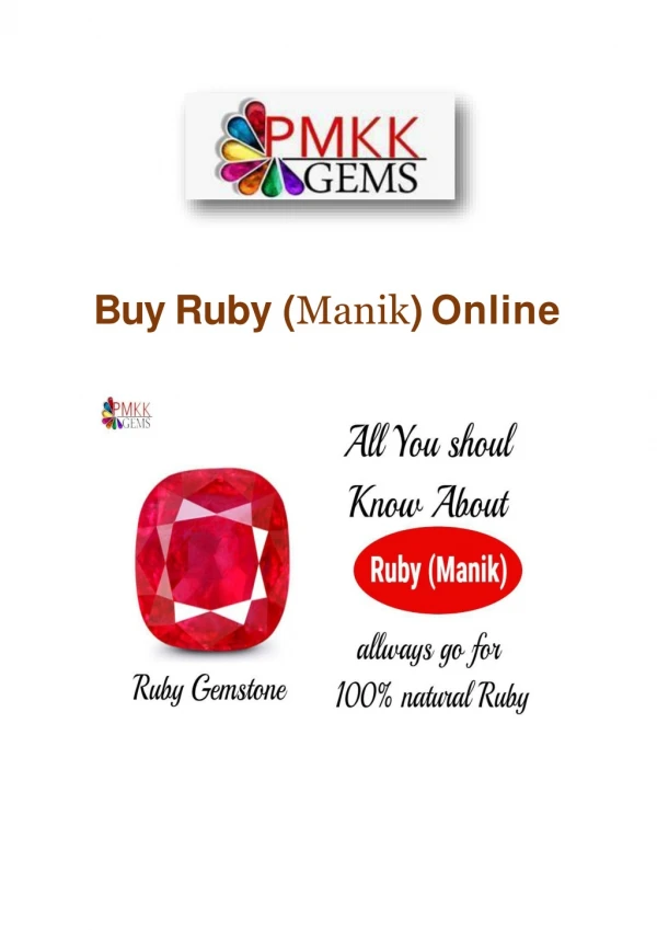 Ruby Stone Online Wholesale Dealers