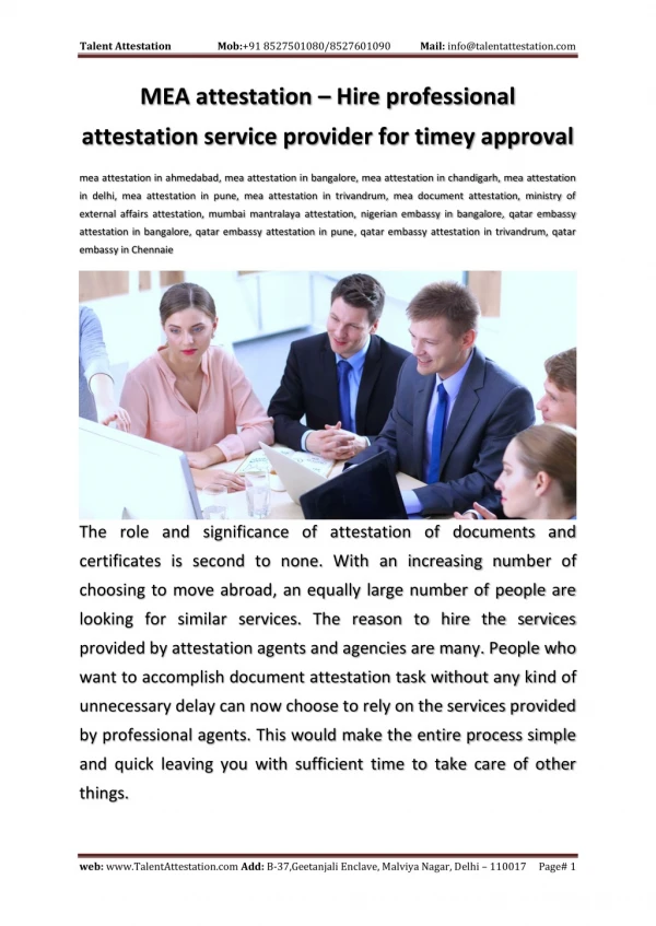 MEA attestation – Hire professional attestation service provider for timey approval