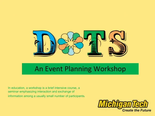 An Event Planning Workshop