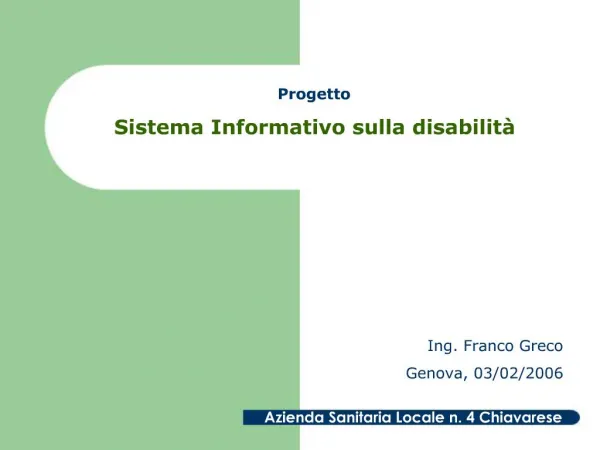 Progetto Sistema Informativo sulla disabilit