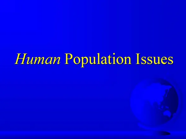 Human Population Issues