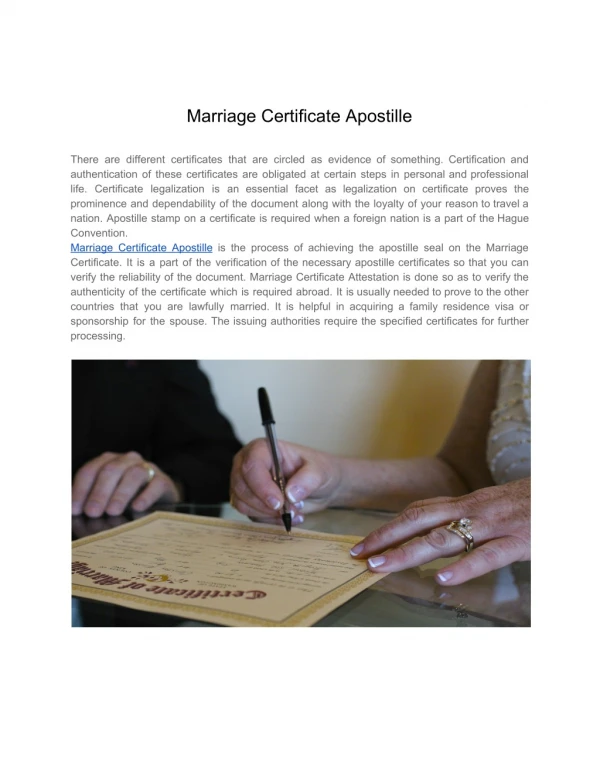 marriage certificate apostille