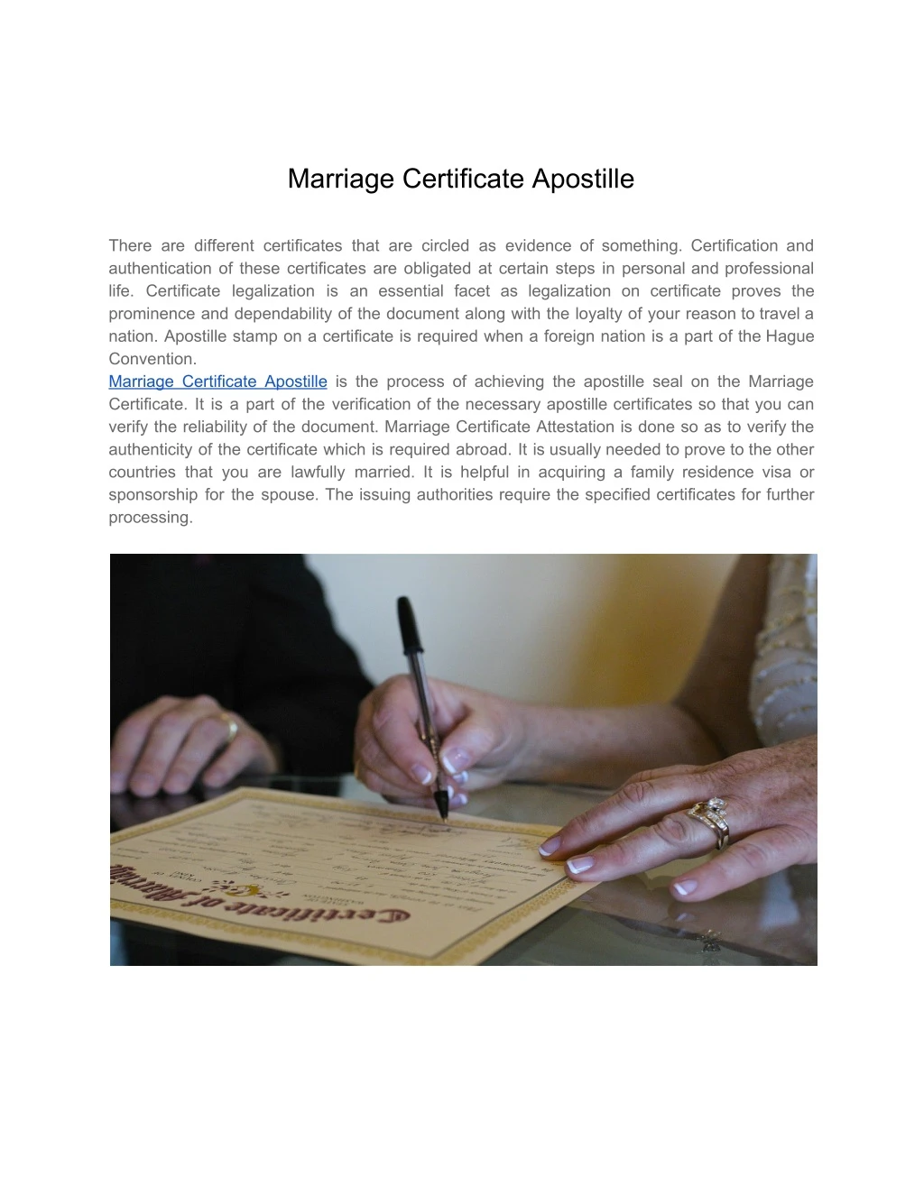 marriage certificate apostille