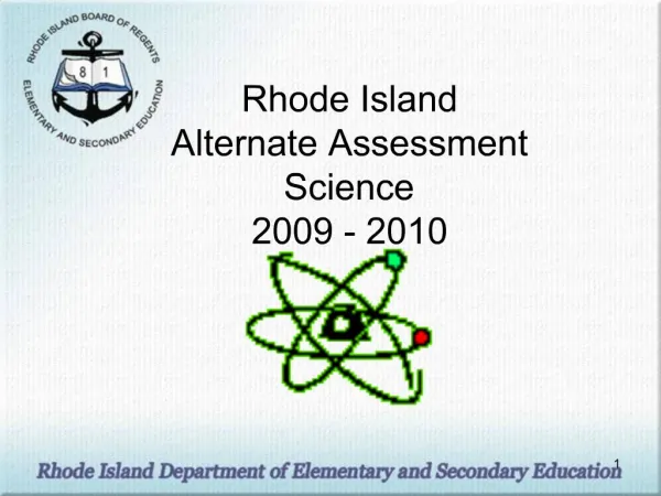 Rhode Island Alternate Assessment Science 2009 - 2010
