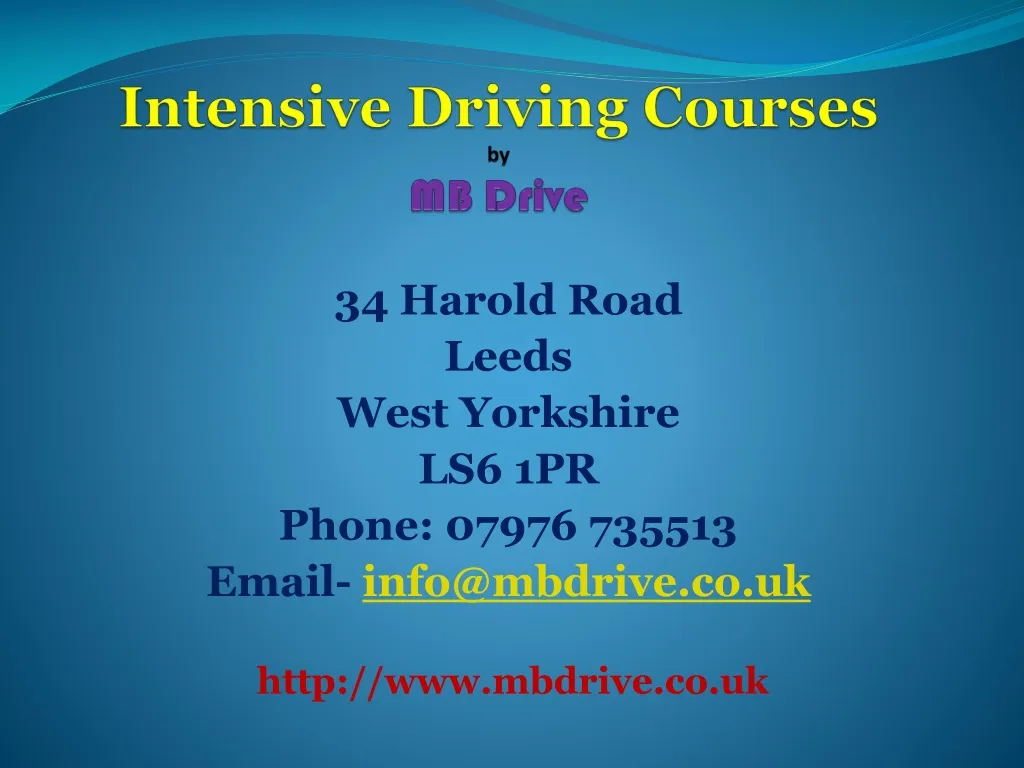 intensive driving courses by mb drive