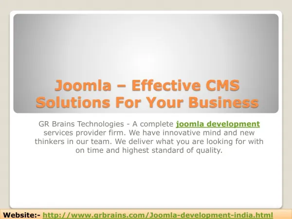 Joomla – Effective CMS Solutions For Your Business
