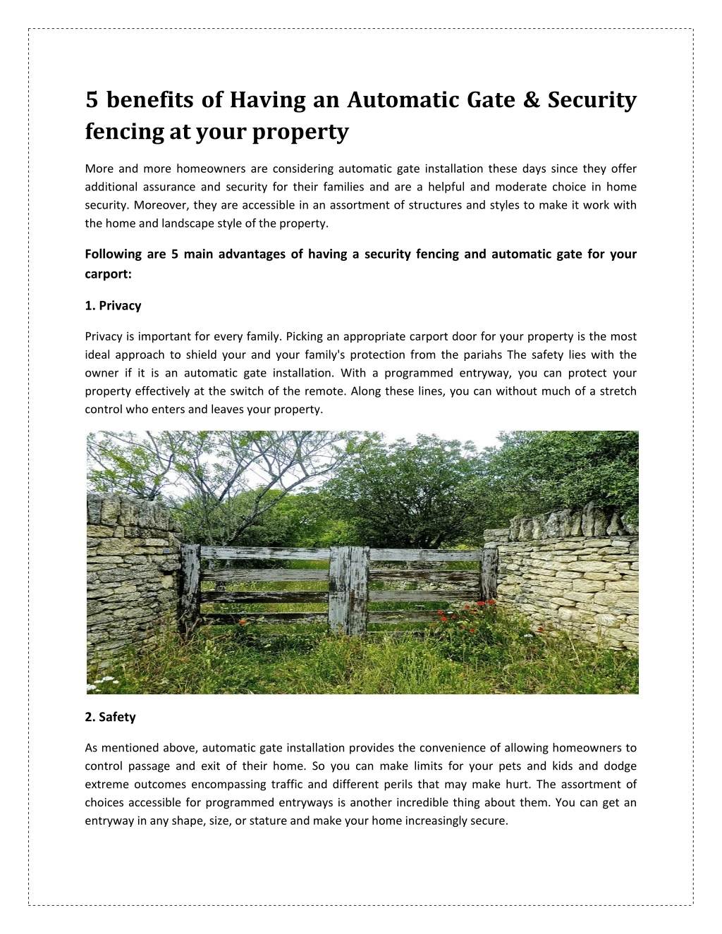 5 benefits of having an automatic gate security