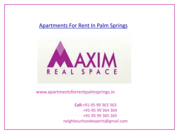 Apartments For Rent In Palm Springs
