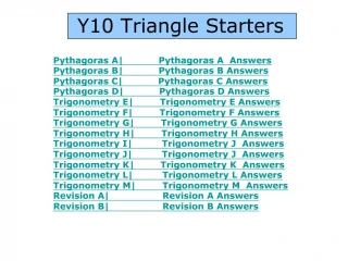 Y10 Triangle Starters - slide 1