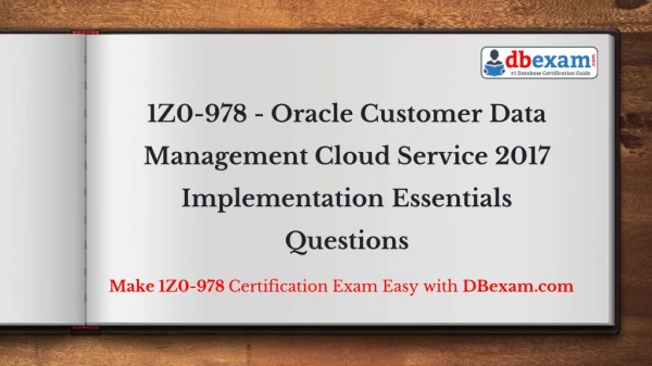 1z0 978 oracle customer data