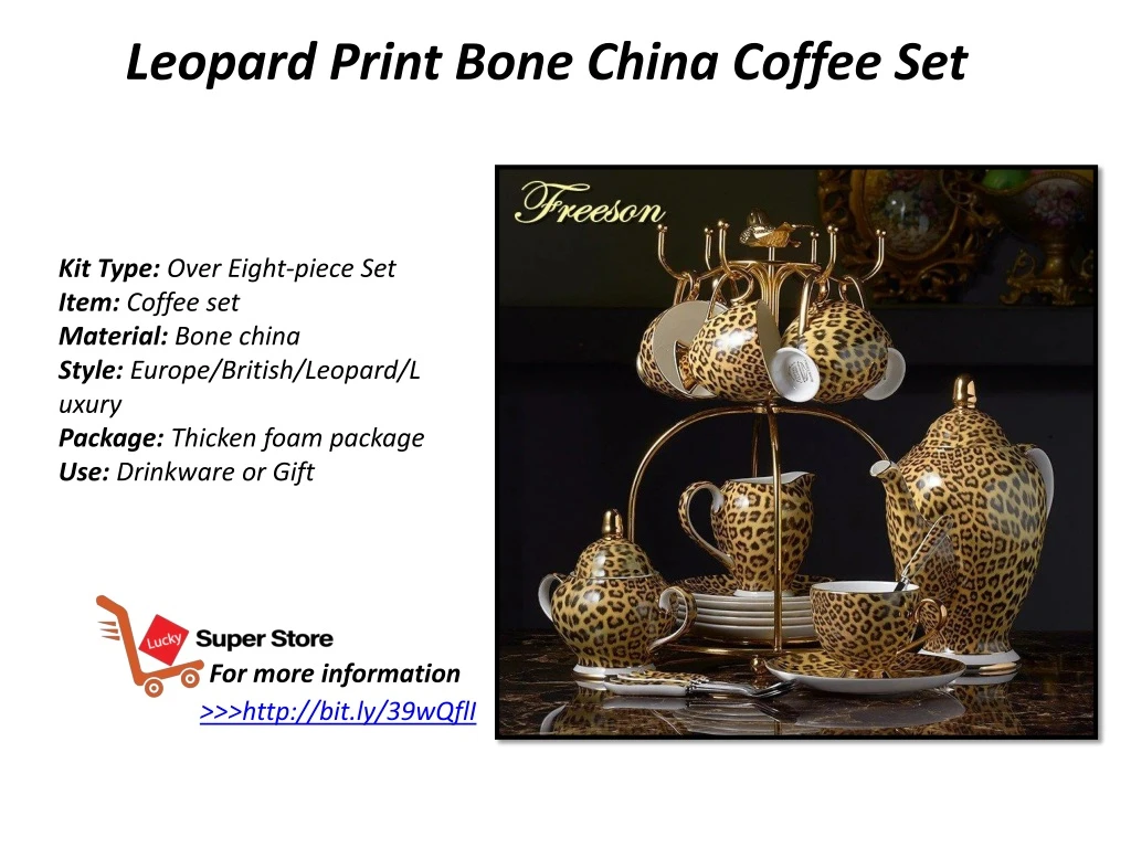 leopard print bone china coffee set