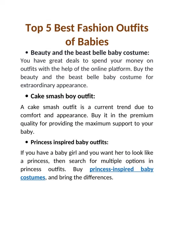 Top 5 Best Fashion Outfits of Babies