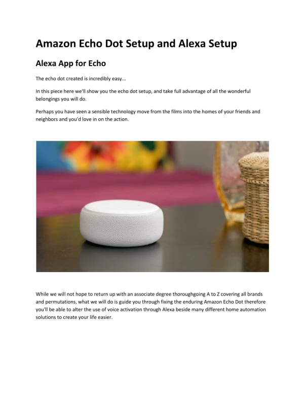 Tips to Set Up Alexa App and Echo Dot Setup