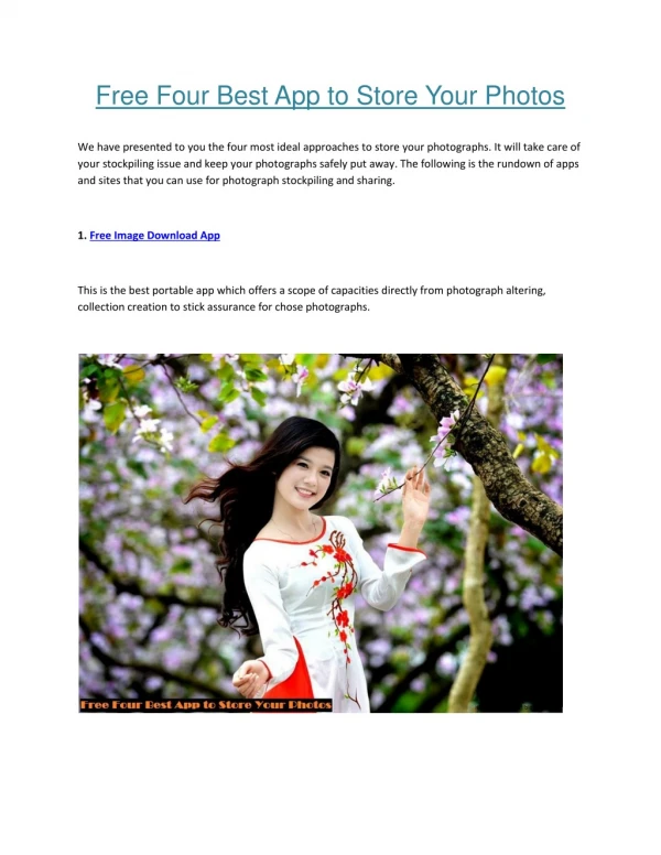 Free Four Best App to Store Your Photos