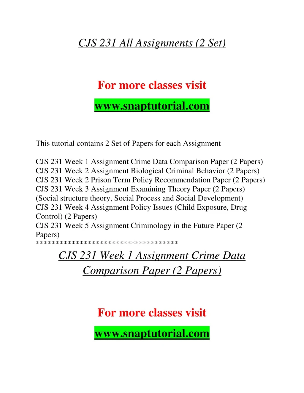 cjs 231 all assignments 2 set