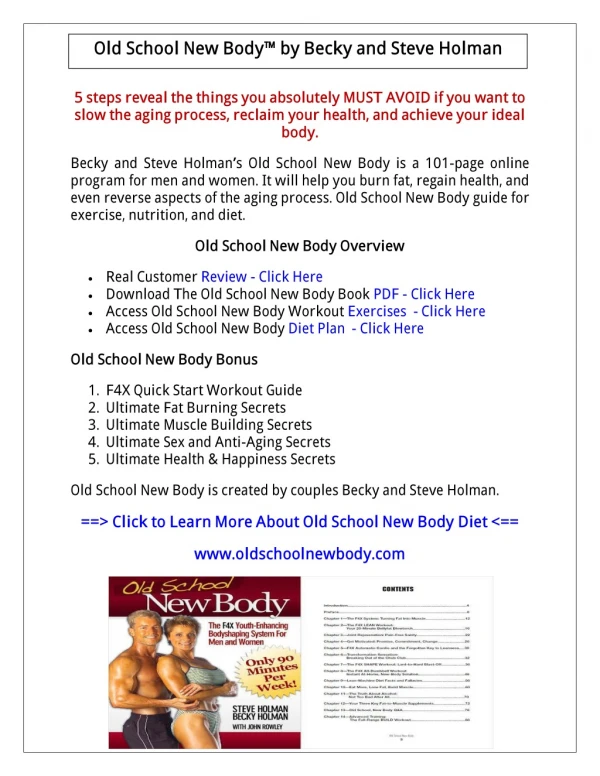 (PDF) Old School New Body PDF Download: Steve & Becky Holman F4x Quick-start Workout Guide