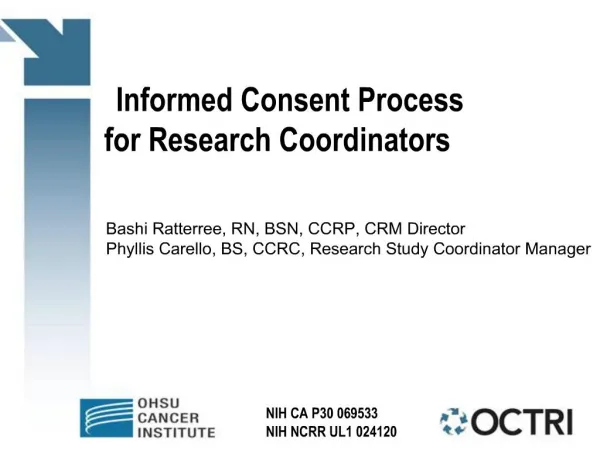 Informed Consent Process for Research Coordinators
