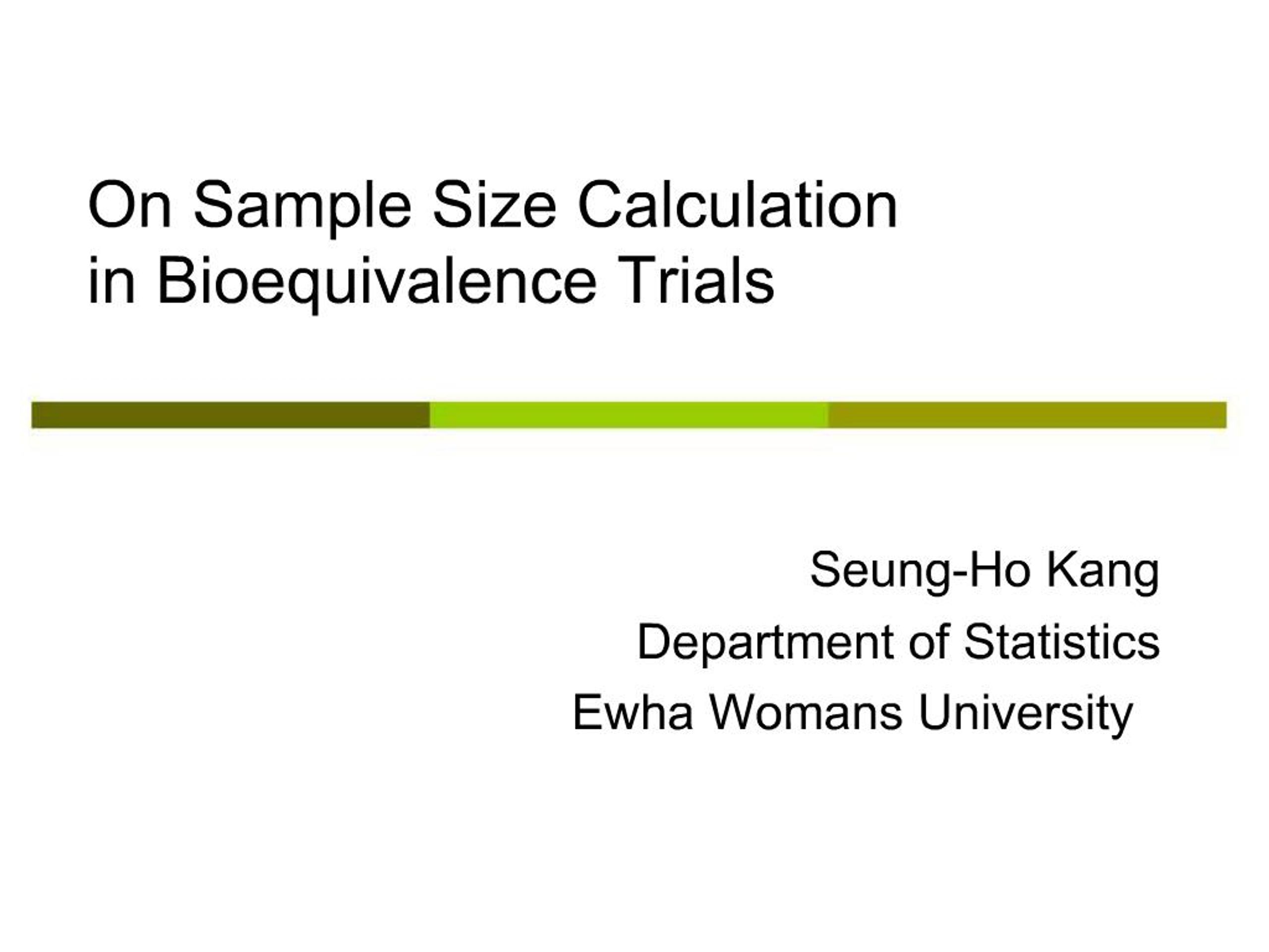PPT - On Sample Size Calculation in Bioequivalence Trials PowerPoint ...