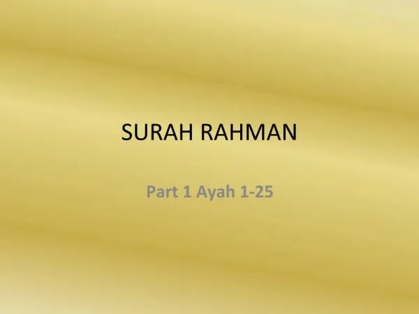 SURAH RAHMAN