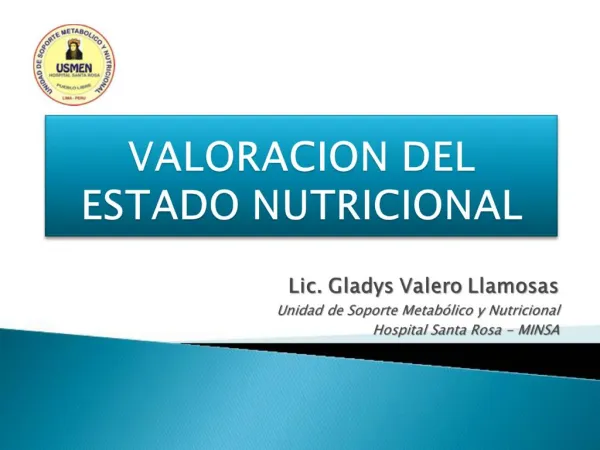 VALORACION DEL ESTADO NUTRICIONAL