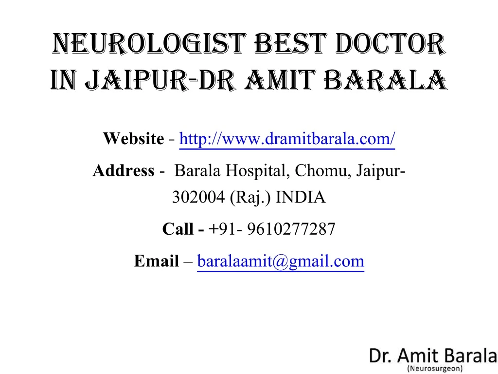 neurologist best doctor in jaipur dr amit barala