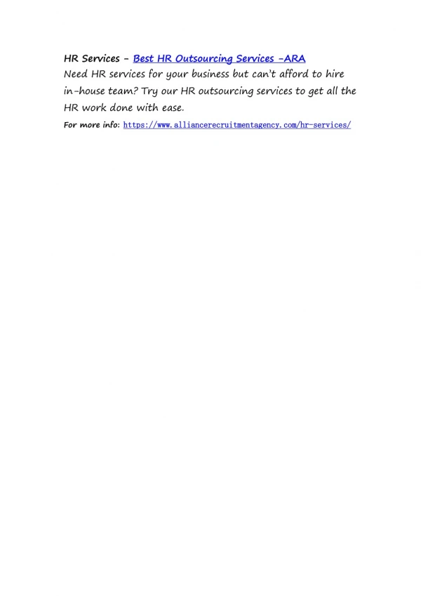 hr services best hr outsourcing services ara need