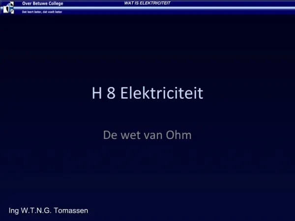 H 8 Elektriciteit