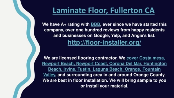 Laminate Floor, Fullerton CA