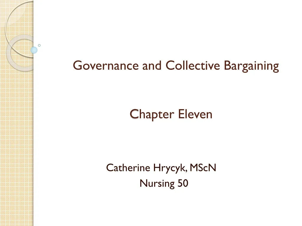 governance and collective bargaining c hapter eleven