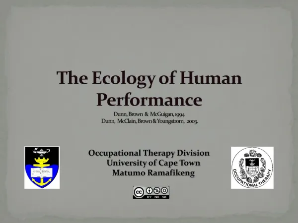 Occupational Therapy Division University of Cape Town Matumo Ramafikeng