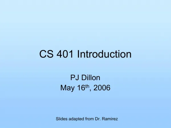 CS 401 Introduction